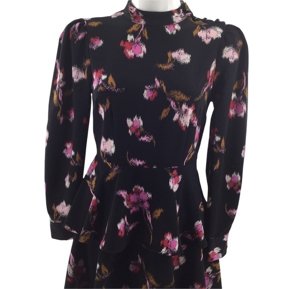 Who What Wear Floral Print A- Line Ruffle Frosted Dress - Picture 5 of 16